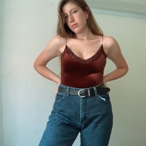 Maroon Laced Bodysuit from F21